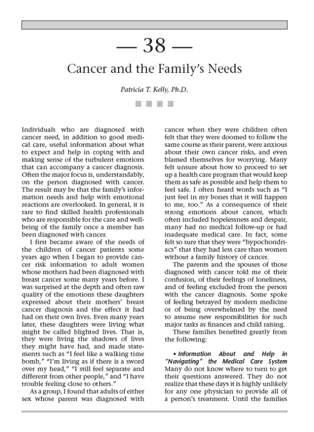Everyones Guide to Cancer Therapy - Cancer and the Family's Needs